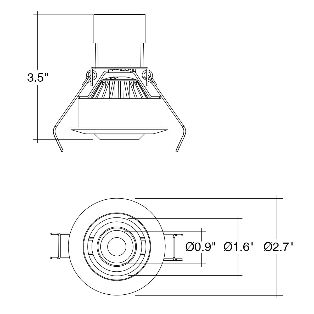1 LV Round Gimbal Downlight: Mini-Line