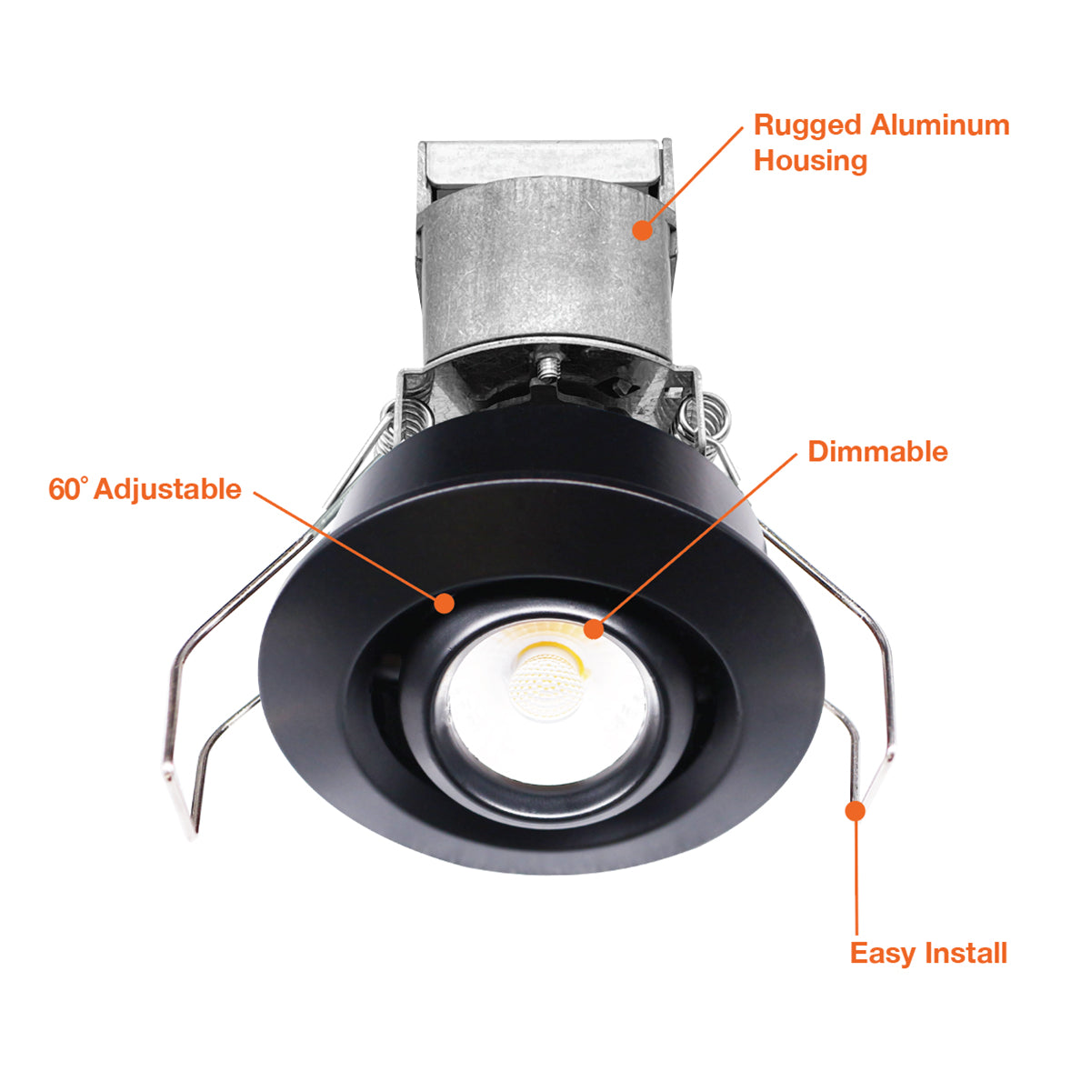 1 LV Round Gimbal Downlight: Mini-Line