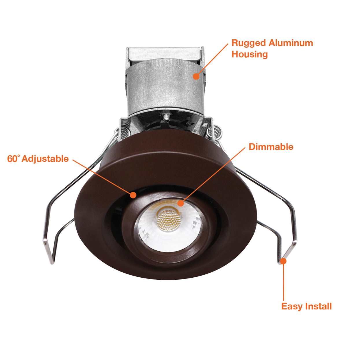 1 LV Round Gimbal Downlight: Mini-Line