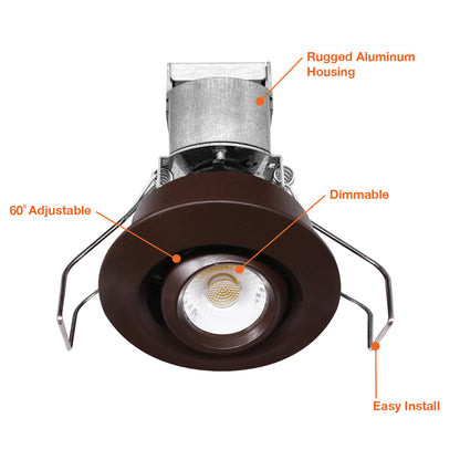 1 LV Round Gimbal Downlight: Mini-Line