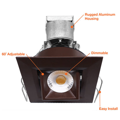 1 LV Square Gimbal Downlight: Mini-Line