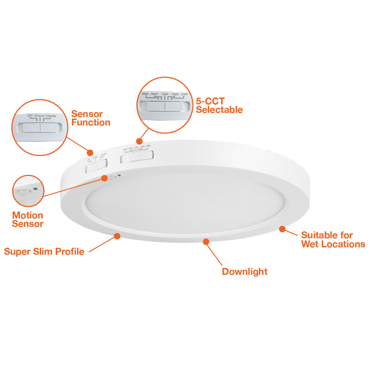 12 Surface Mount Round: Slim-Line